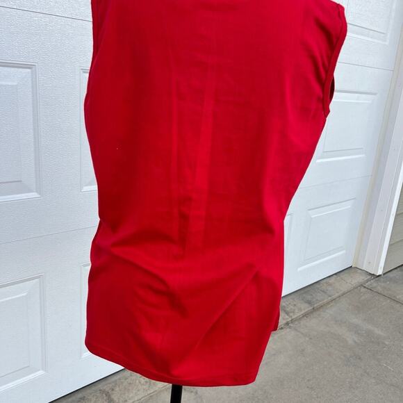 Jordan red rhinestone accent sleeveless tank top, side slits, women's size 2X - Picture 7 of 8